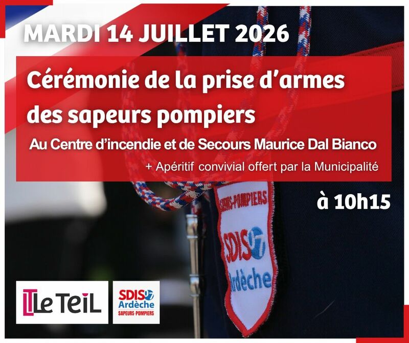 Prise d'armes des sapeurs-pompiers teillois Mardi 14 Juillet