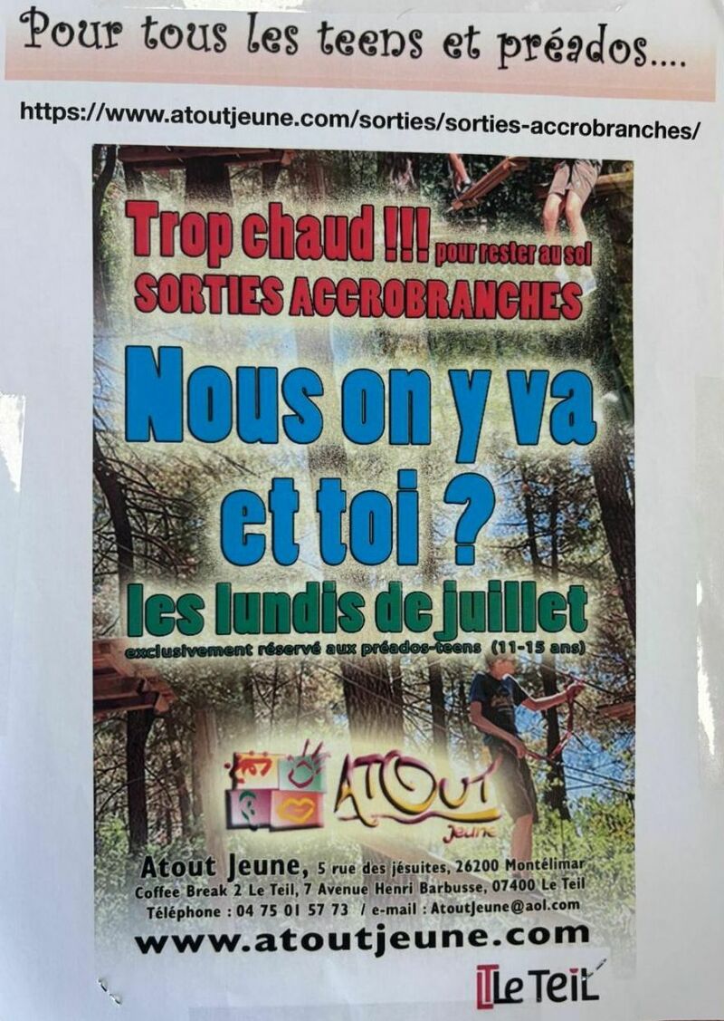 "L'été dans les arbres" avec Atout Jeune