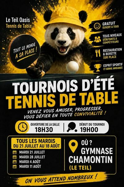 Les tournois d'été de tennis de table sont de retour au Teil !