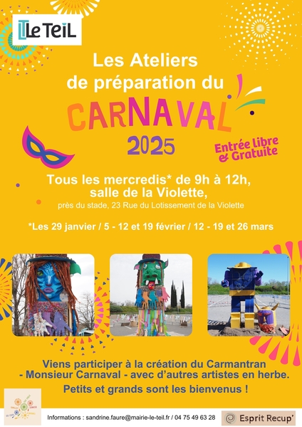 Ateliers de préparation du Carnaval 2025