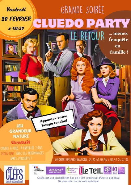 SOIRÉE SPÉCIALE : CLUEDO GÉANT au centre socio culturel