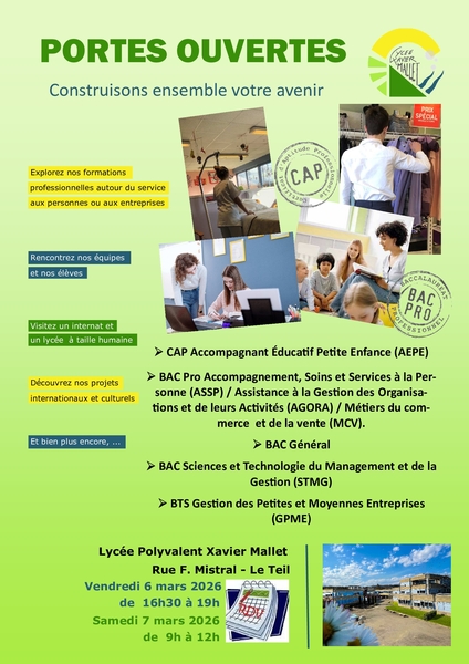 Journées portes ouvertes du lycée Xavier Mallet
