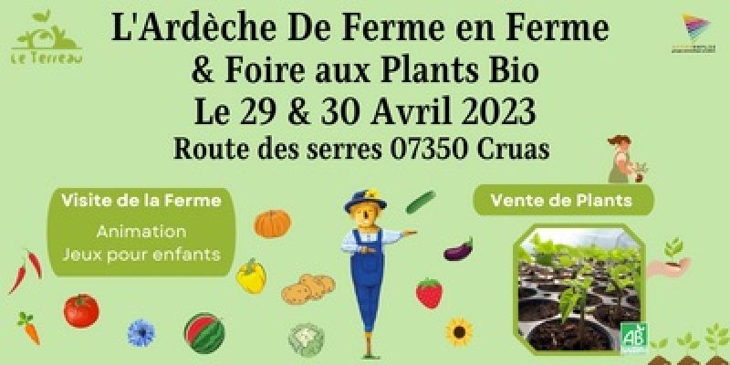 Affiche L'Ardèche De Ferme en Ferme & Foire aux Plants Bio