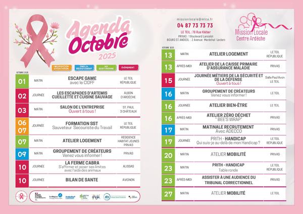 Agenda de la Mission Locale Centre Ardèche