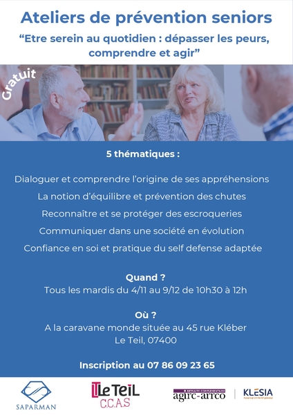"Être serein au quotidien" : des ateliers pour les séniors sur inscription