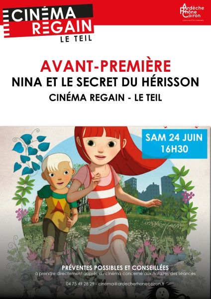 Avant-Première : Nina et le secret du hérisson - Cinéma Le Regain