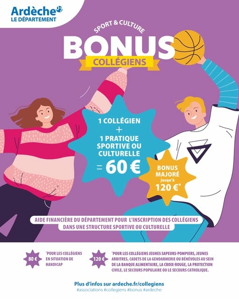 Bonus collégiens  pour l'engagement associatif
