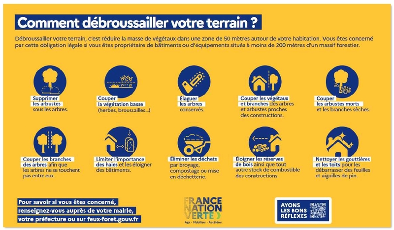 Protégeons notre commune ensemble : le débroussaillement est obligatoire !