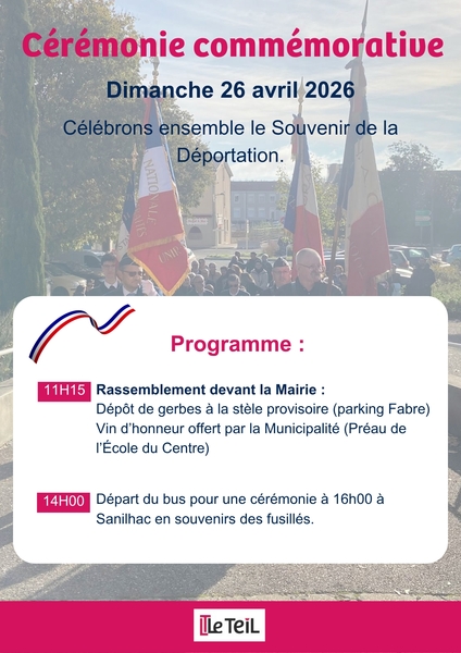 Cérémonie commémorative - Souvenir de la déportation