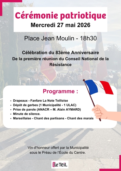 Cérémonie Commémorative 83ème anniversaire de la première réunion du Conseil National de la Résistance