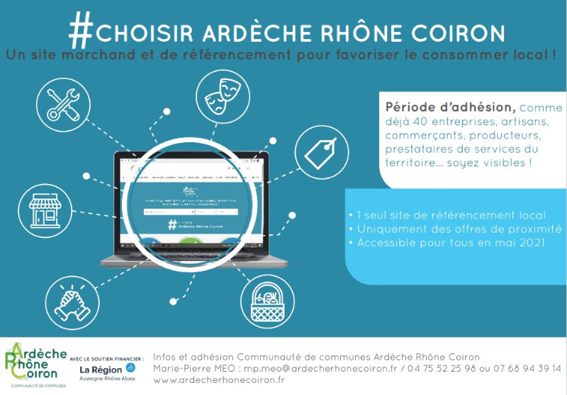 # Choisir ARDECHE RHONE COIRON - site marchand pour favoriser le local - mars 2021