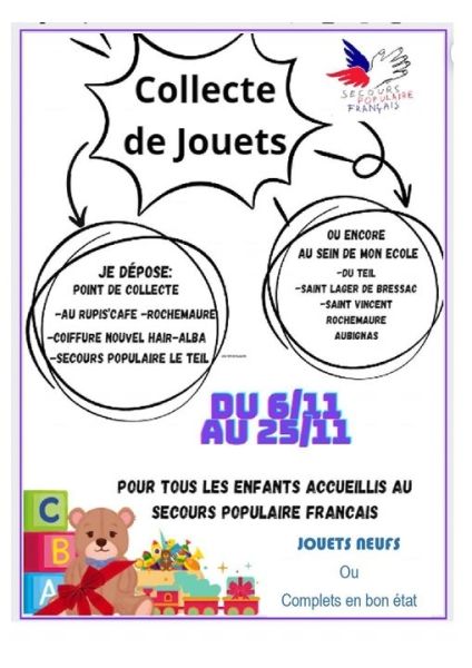 Collecte de Jouets du Secours Populaire !
