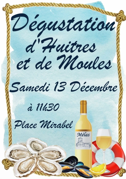 Dégustation d'huitres et de moules
