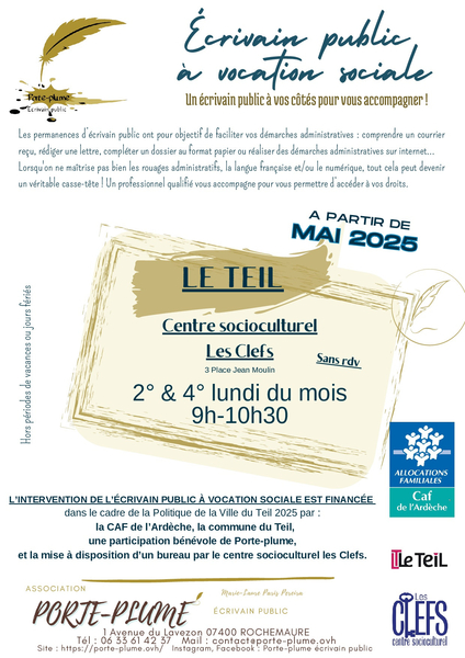 Les rendez-vous de PORTE-PLUME