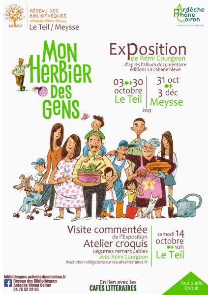 Exposition à la médiathèque du Teil :"Mon herbier des gens"
