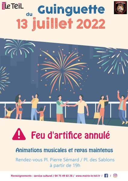 Feu d'artifice annulé - 13 juillet 2022