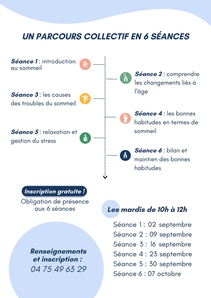 Parcours d'ateliers Sommeil pour les 60 ans et plus