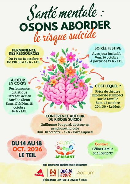 Week-end « Santé mentale : Osons aborder le risque suicide »,