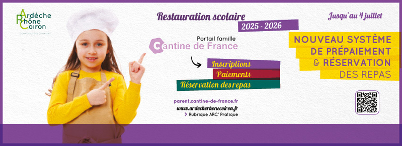 INSCRIPTIONS CANTINE SCOLAIRE – RENTRÉE 2025/2026