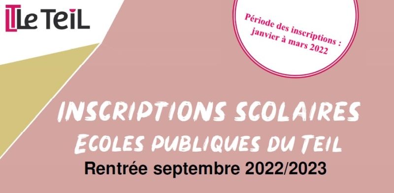 Inscriptions scolaires - Ecoles publiques du Teil - 2022-2023 -1
