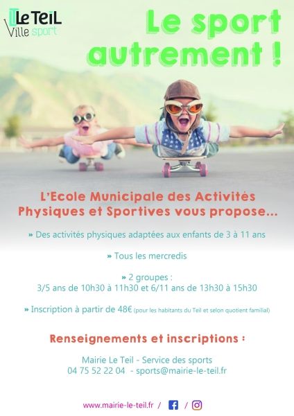 L'école municipale des sports - Des activités variées pour les enfants de 3 à 11 ans avec un tarif accessible en fonction du quotient familial