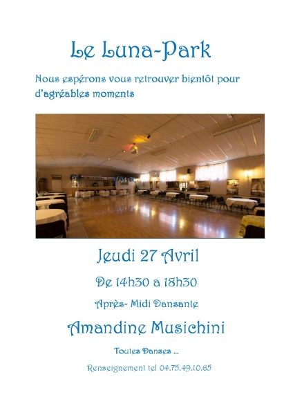 Le Luna affiche amandine bal jeudi