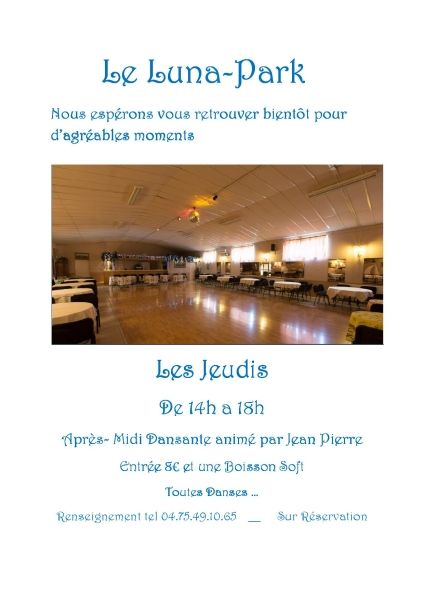 Le Luna affiche bal jeudi