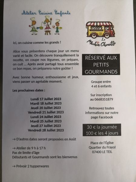 Les ateliers cuisine pour les enfants