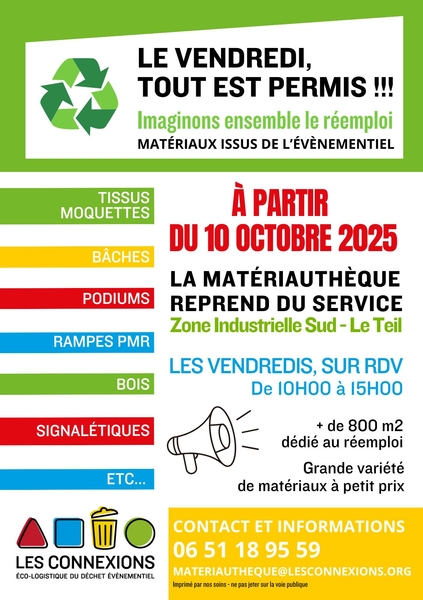 Les Connexions ouvre sa matériauthèque au Teil !