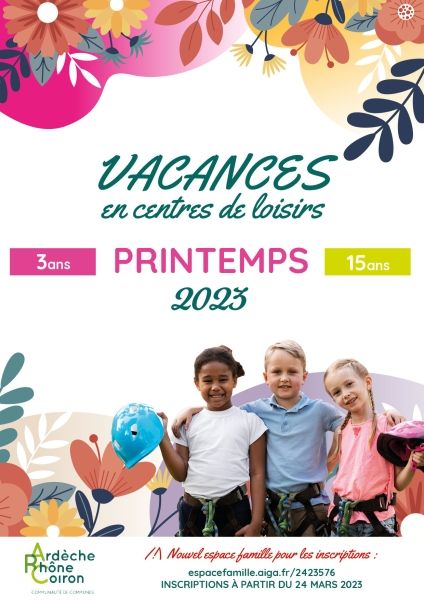 Les inscriptions sont ouvertes pour les vacances de printemps 2023 dans les centres de loisirs