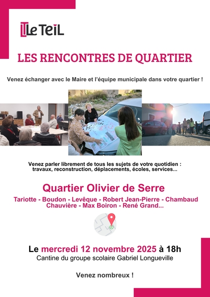 Prochaine rencontre de quartier : secteur Olivier de Serre
