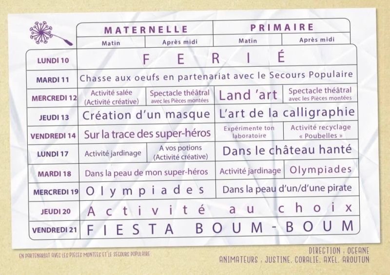 Les vacances de printemps à l'accueil de loisirs de CLEFS