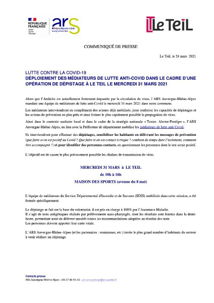 Lutte anti-COVID - Le Teil - le 31-03-2021