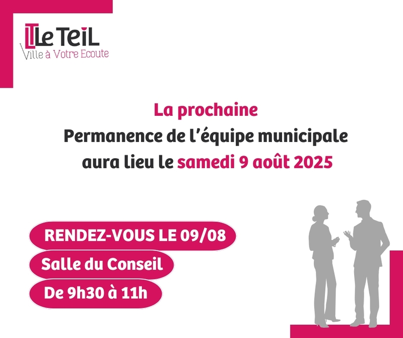 PAS DE PERMANENCE DE L'ÉQUIPE MUNICIPALE CE SAMEDI