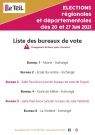 Point sur les bureaux de vote - Elections régionales et départementales - juin 2021