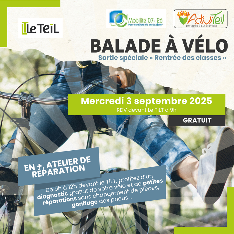 Balade à vélo du Teil à la base de loisirs de Montélimar