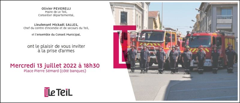Prise d'armes des sapeurs pompiers 2022