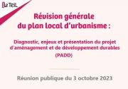Réunion publique de présentation du projet d’aménagement et de développement durables