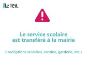 Le service scolaire est transféré en mairie