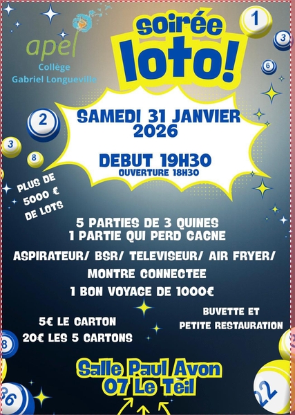 Loto de l’ENSEMBLE SCOLAIRE GABRIEL LONGUEVILLE