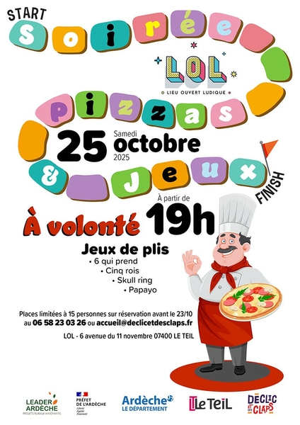 SOIREE PIZZAS ET JEUX A VOLONTE !