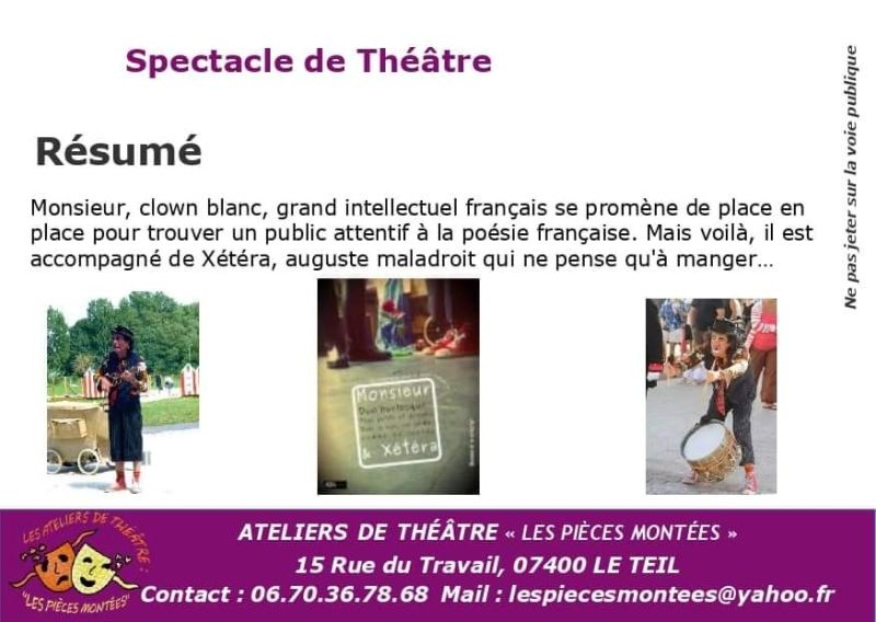 Spectacle jeune public organisé