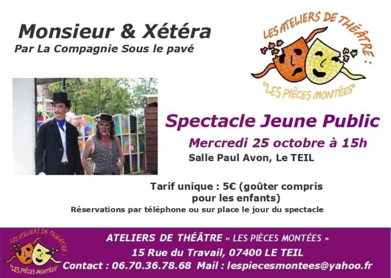 Spectacle jeune public organisé par Les Pièces Montées