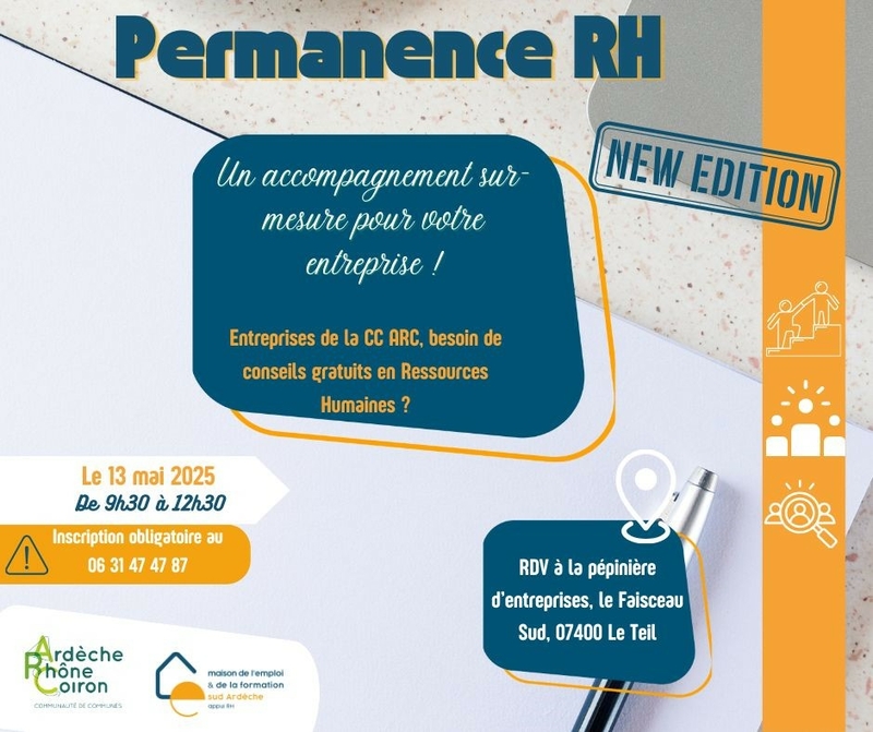 Une nouvelle permanence RH organisée pour les entreprises de Communauté de communes Ardèche Rhône Coiron