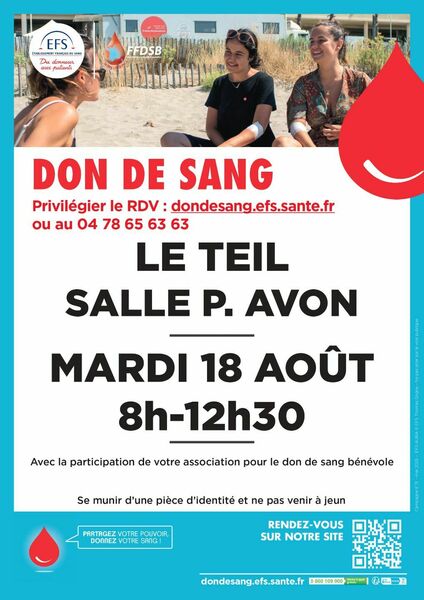 Prochaine collecte don du sang