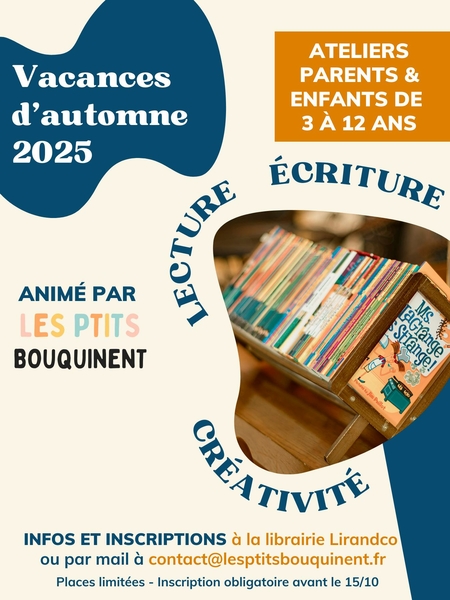 Vacances d’automne : ateliers créatifs parents/enfants à la librairie !
