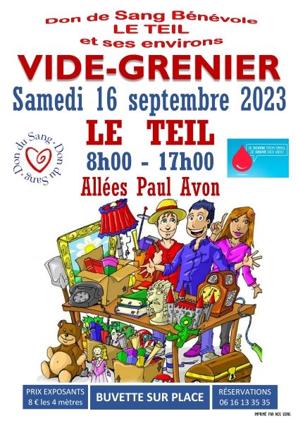 Vide grenier organisé par le Don du sang bénévole