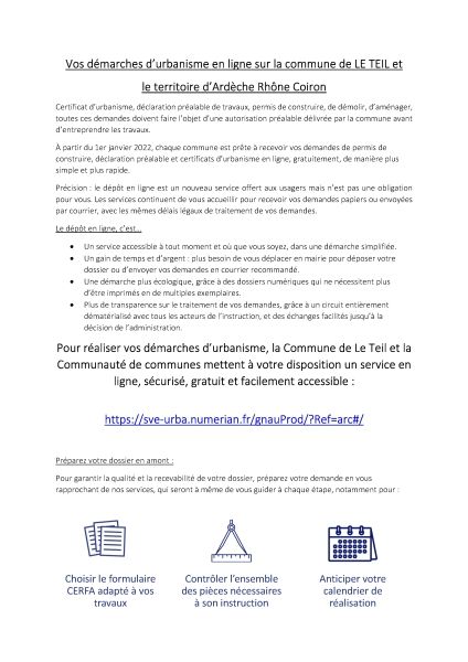 Vos démarches d'urbanisme en ligne
